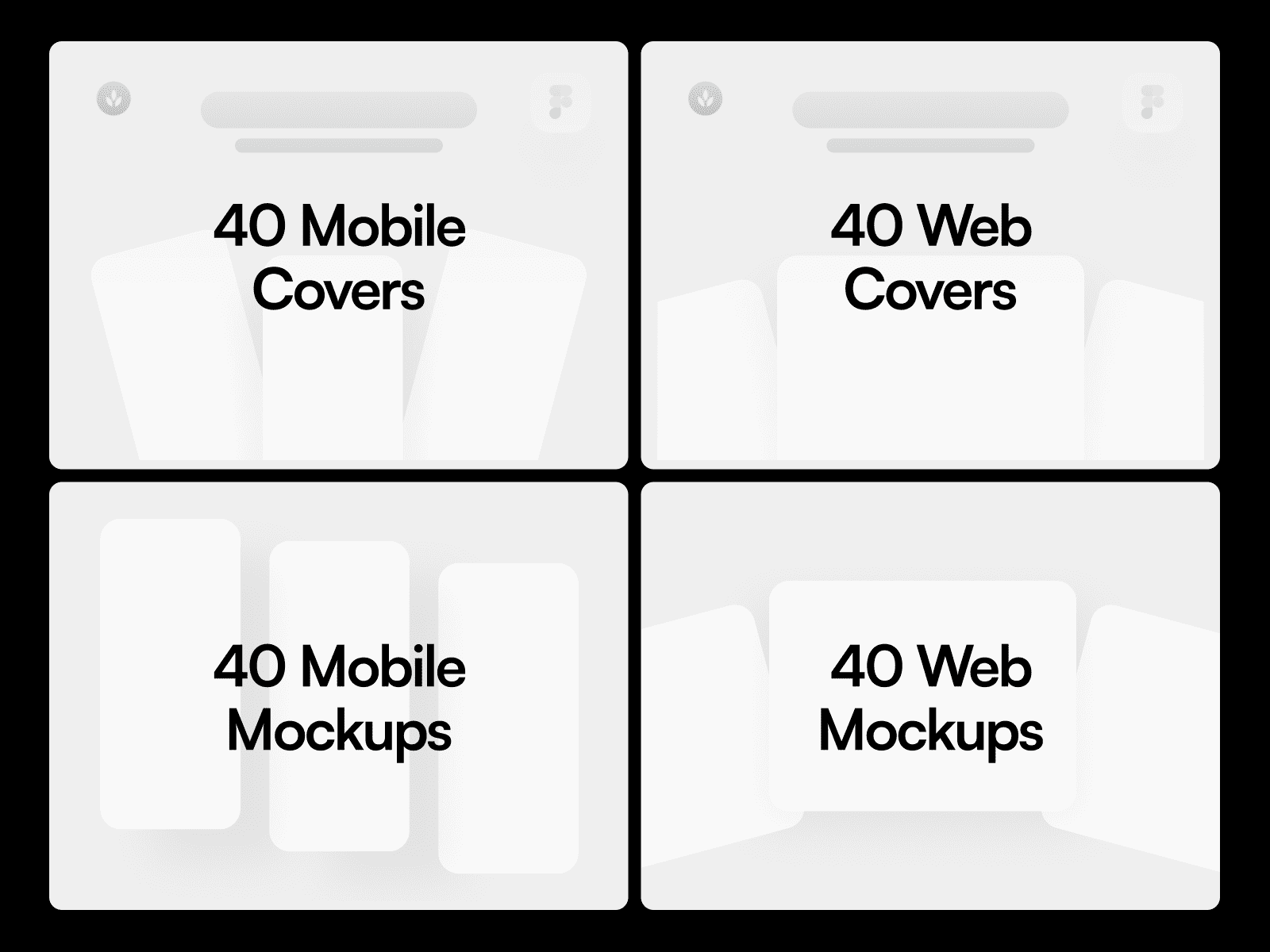 Aesthetic mobile and web mockup set