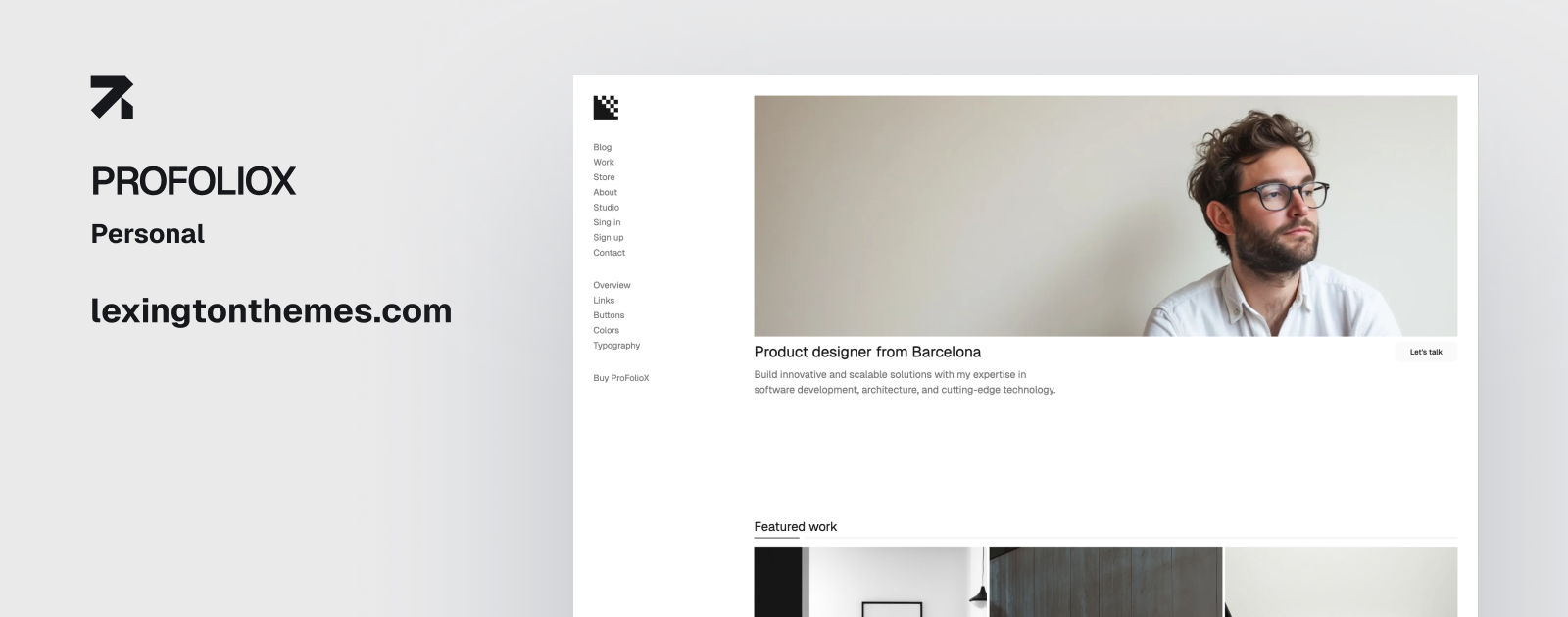 Pro FolioX portfolio template light mode preview