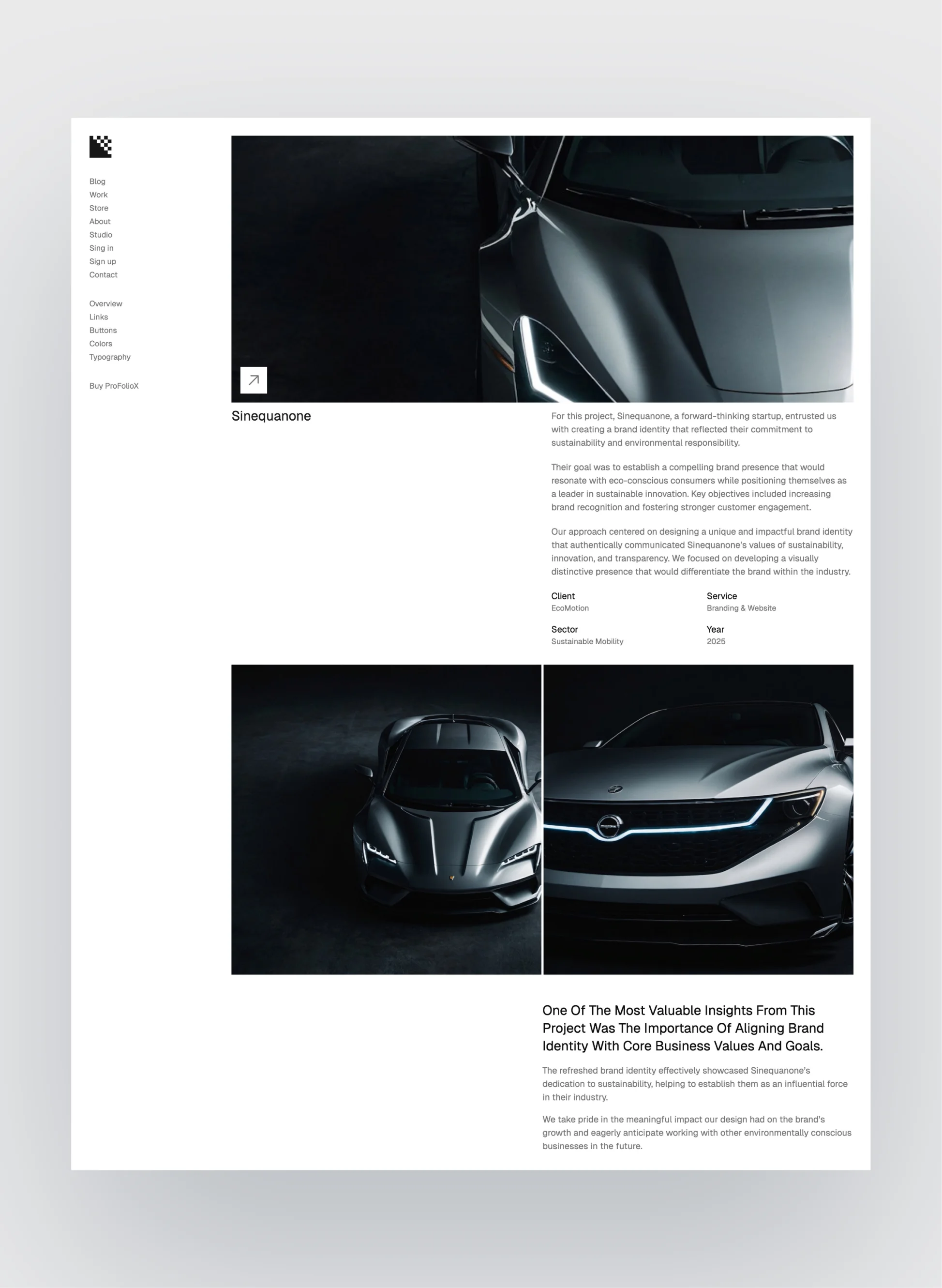 Tailwind CSS elements in Pro FolioX template