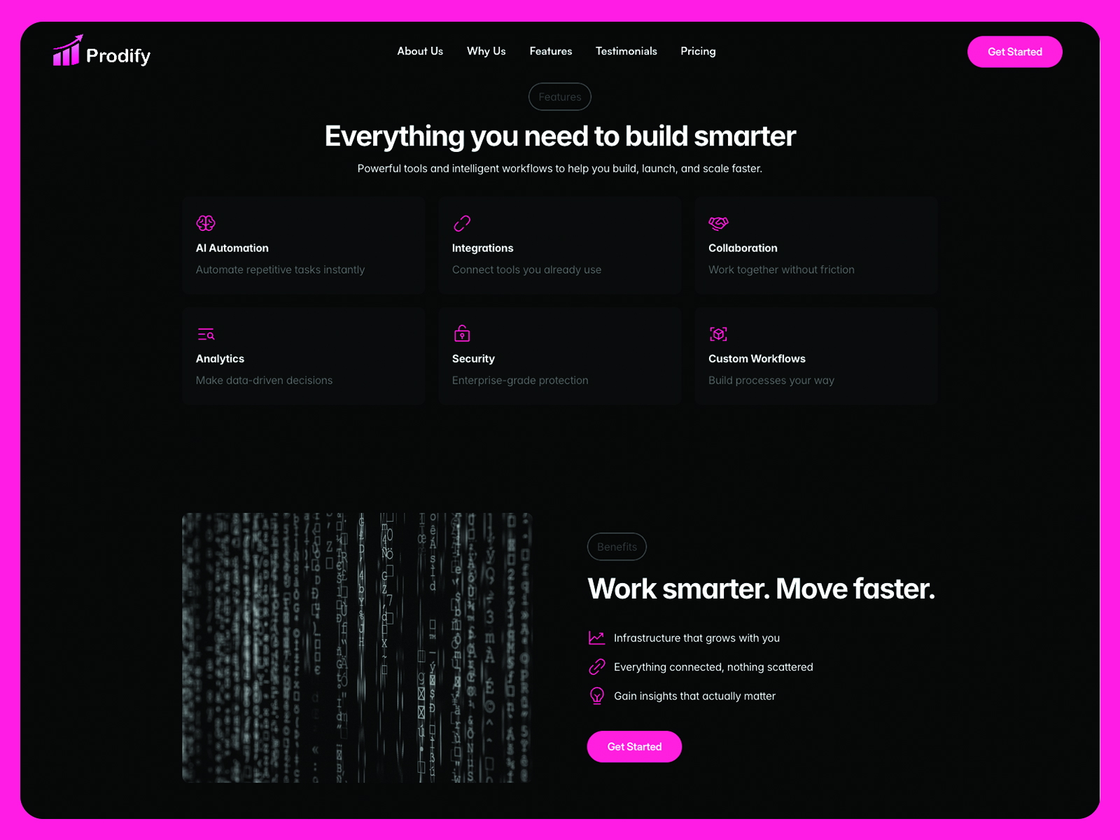 Screenshot of Prodify template pricing section