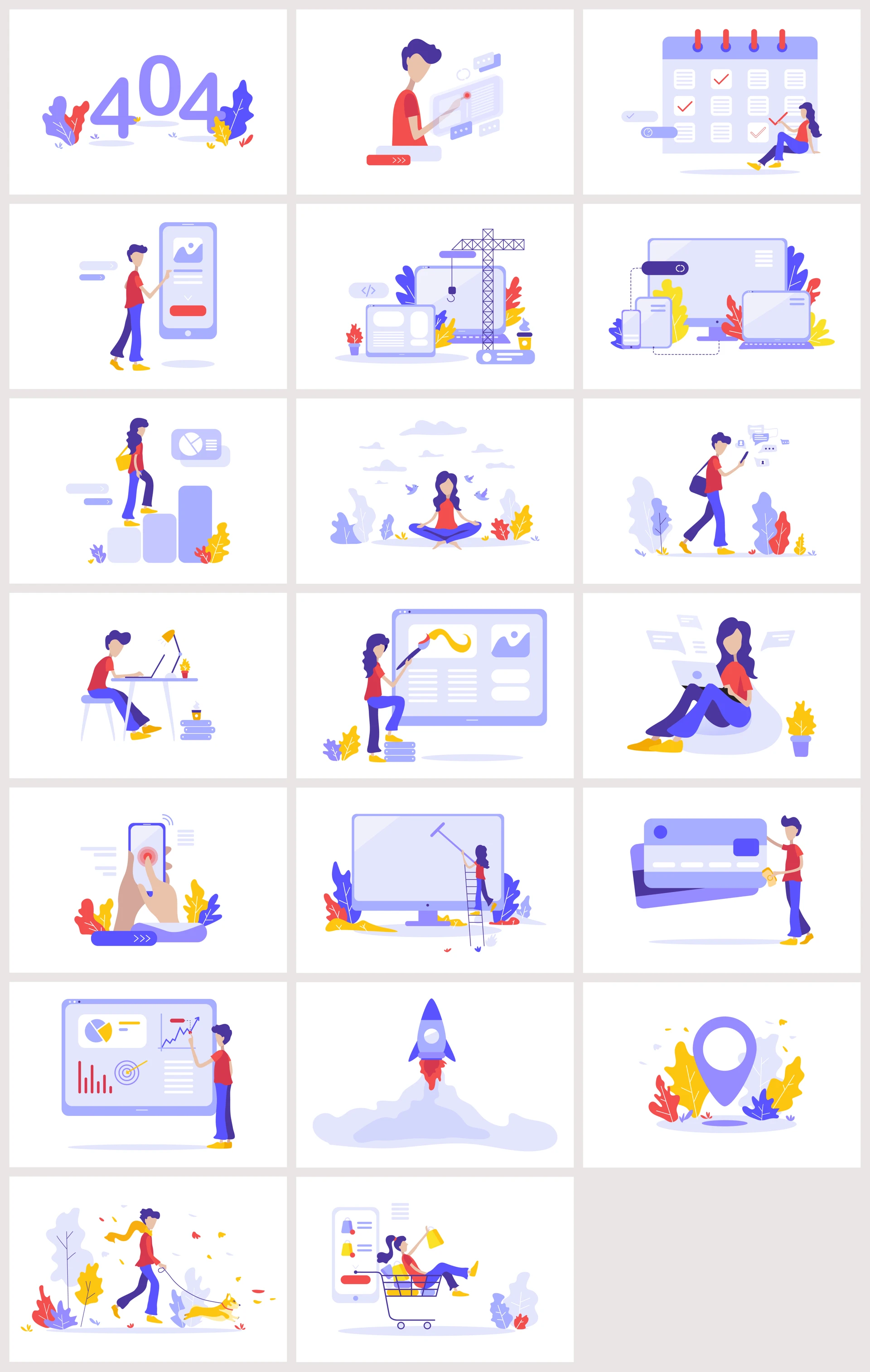 Customizable illustrations and components for Figma and Sketch users.