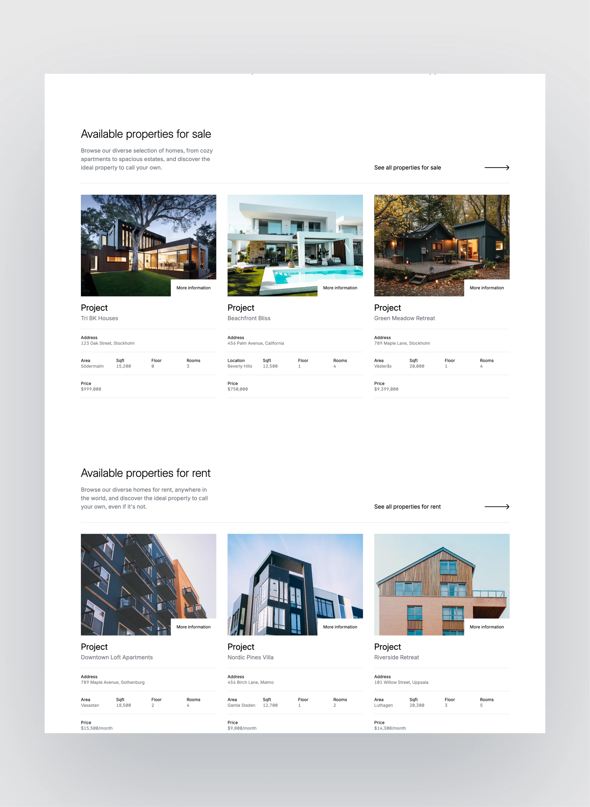 About us section in Quartiere template