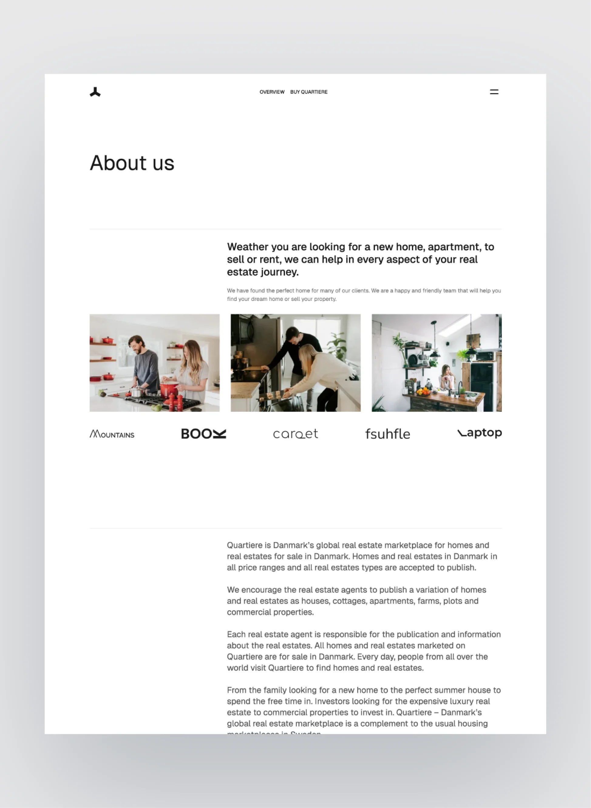 Mobile view of Quartiere template