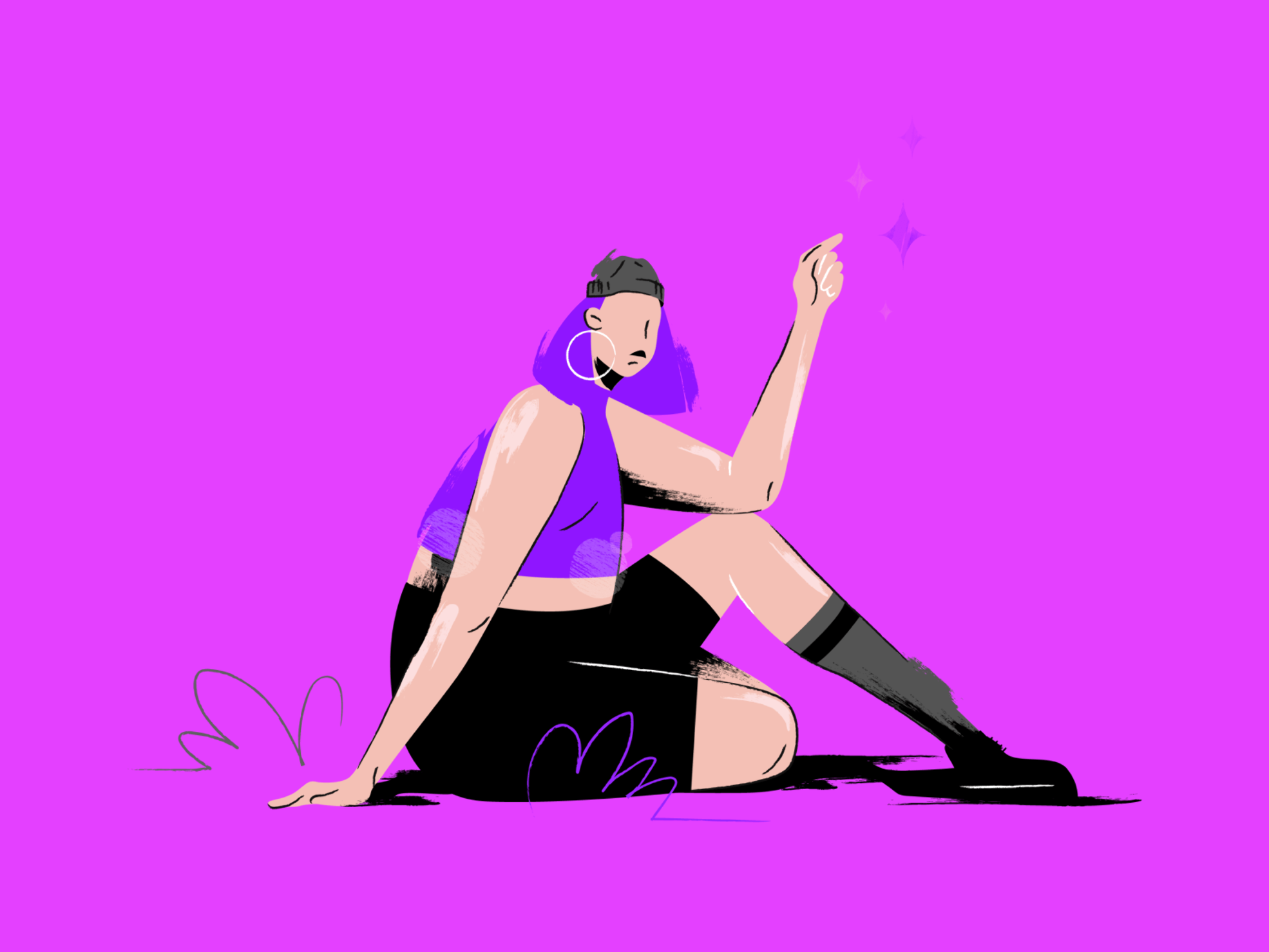 A creative illustration of a girl named Riley.