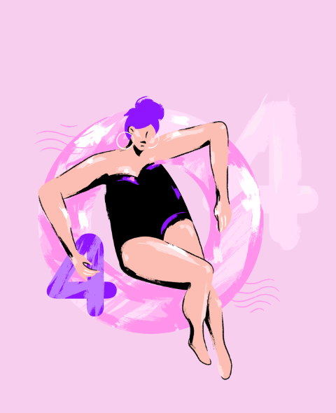 Riley portrayed with a playful mood in vector format.