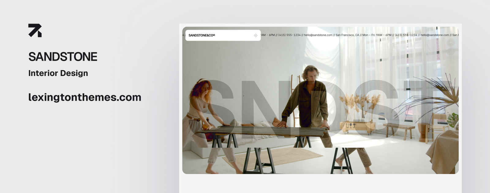 Homepage preview of Sandstone template