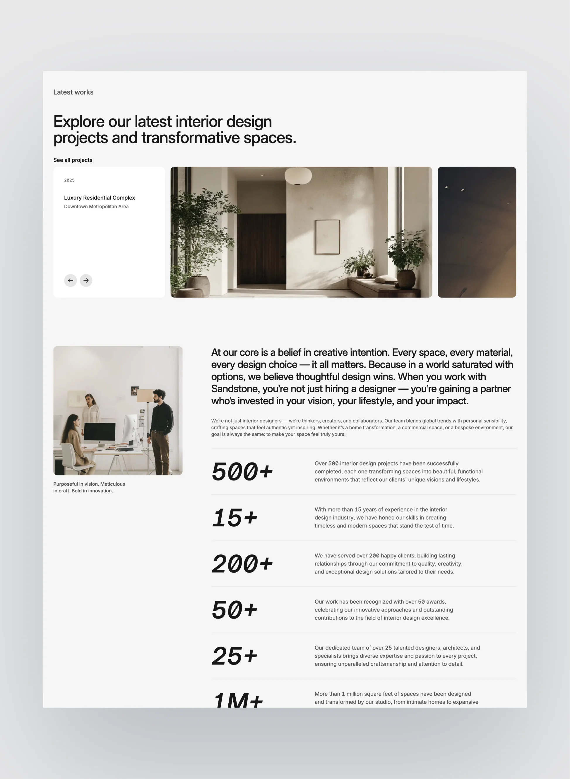 Services page design of Sandstone template