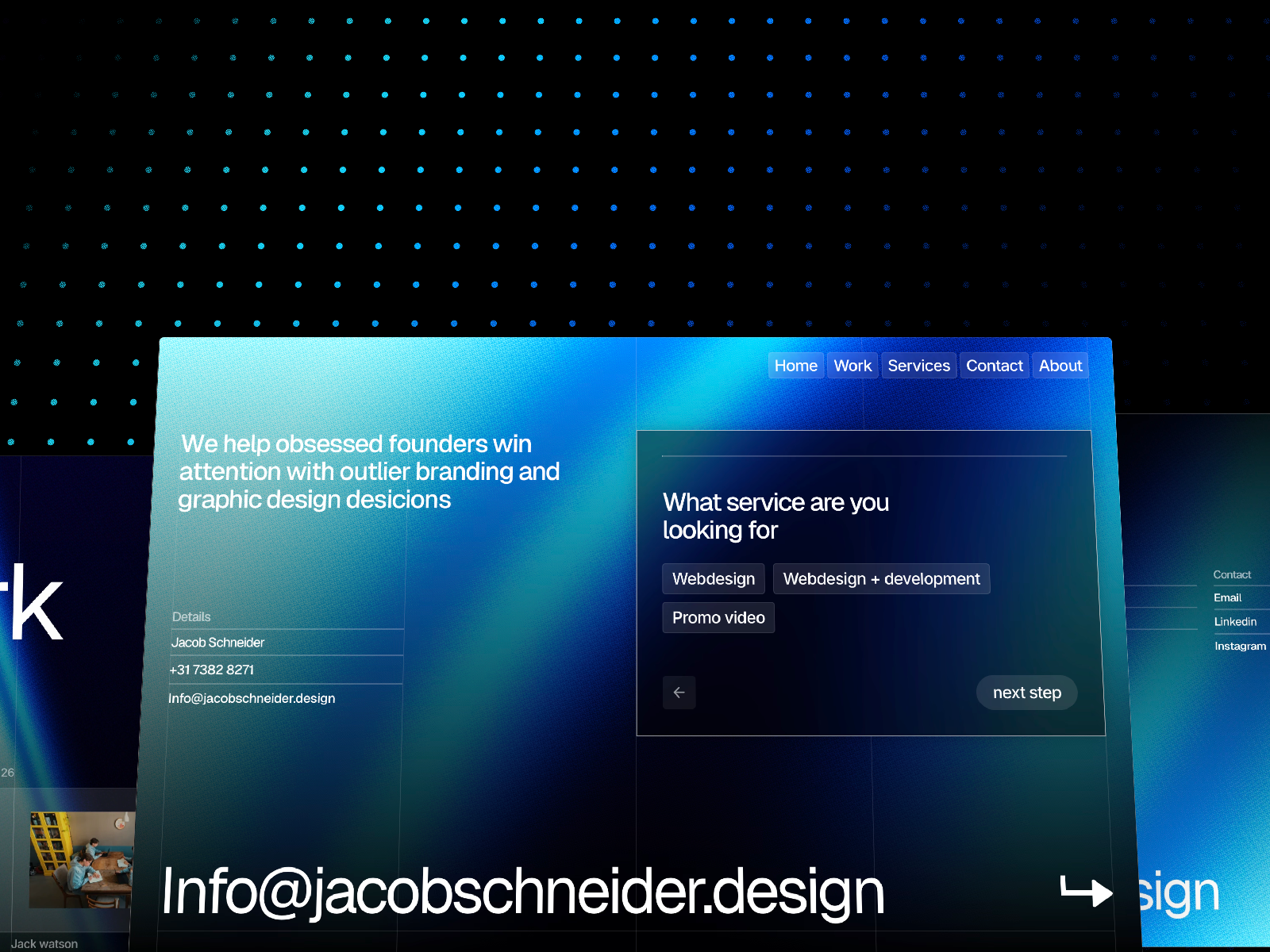 Showcase of Schneider's modern typography and layout