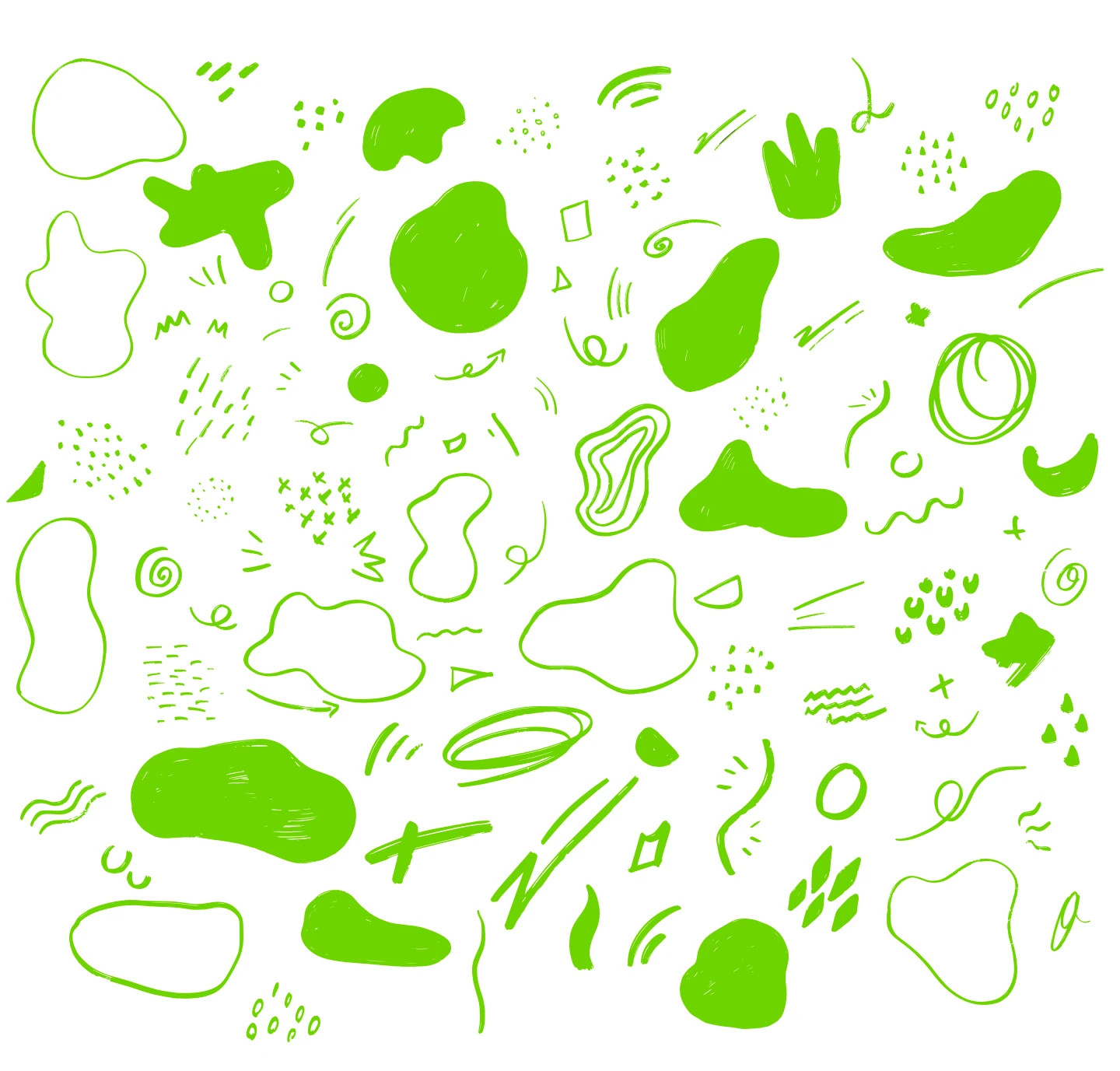 Playful scribble illustrations ideal for branding and marketing.