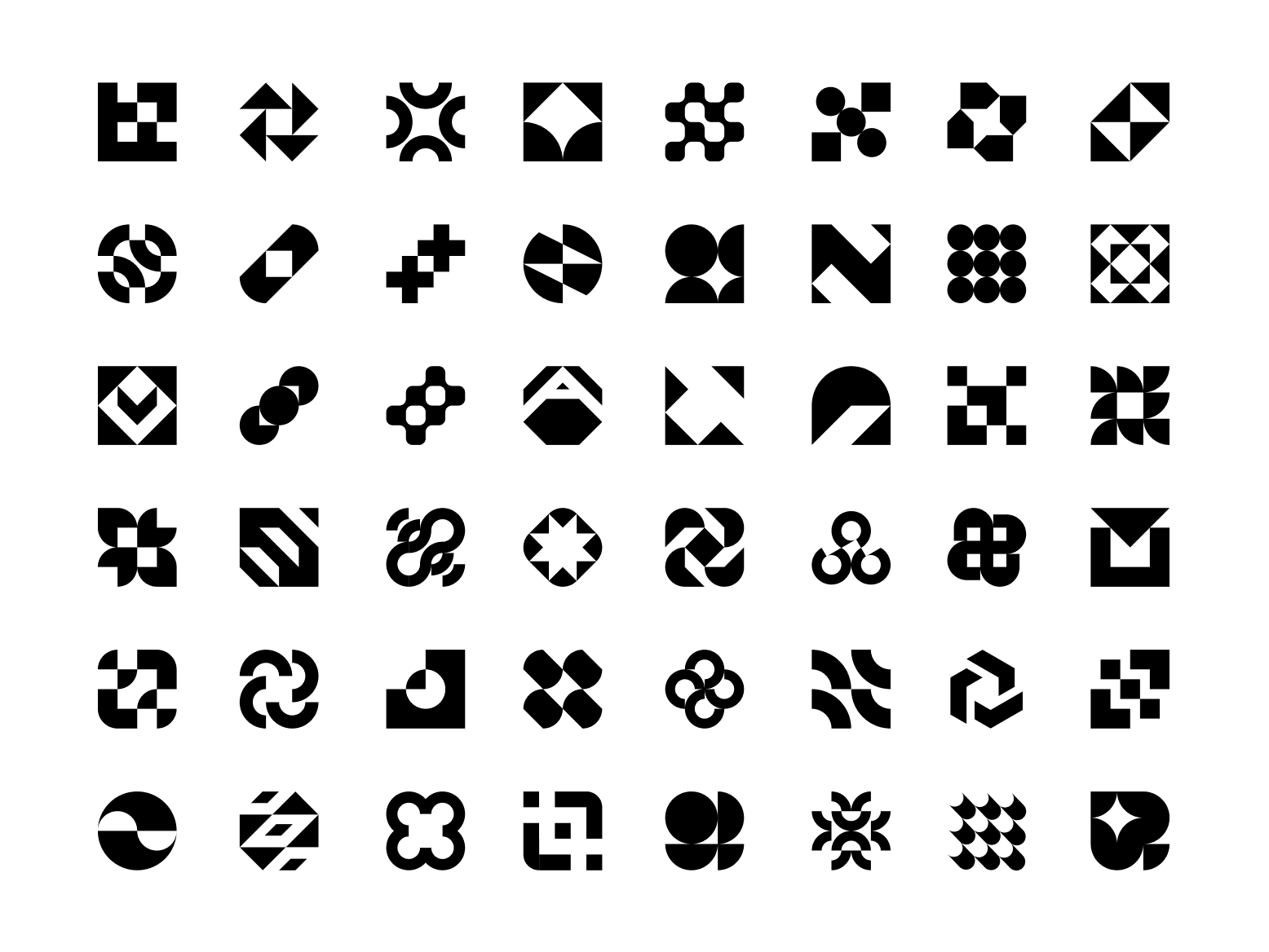 Geometric shapes displayed in various arrangements