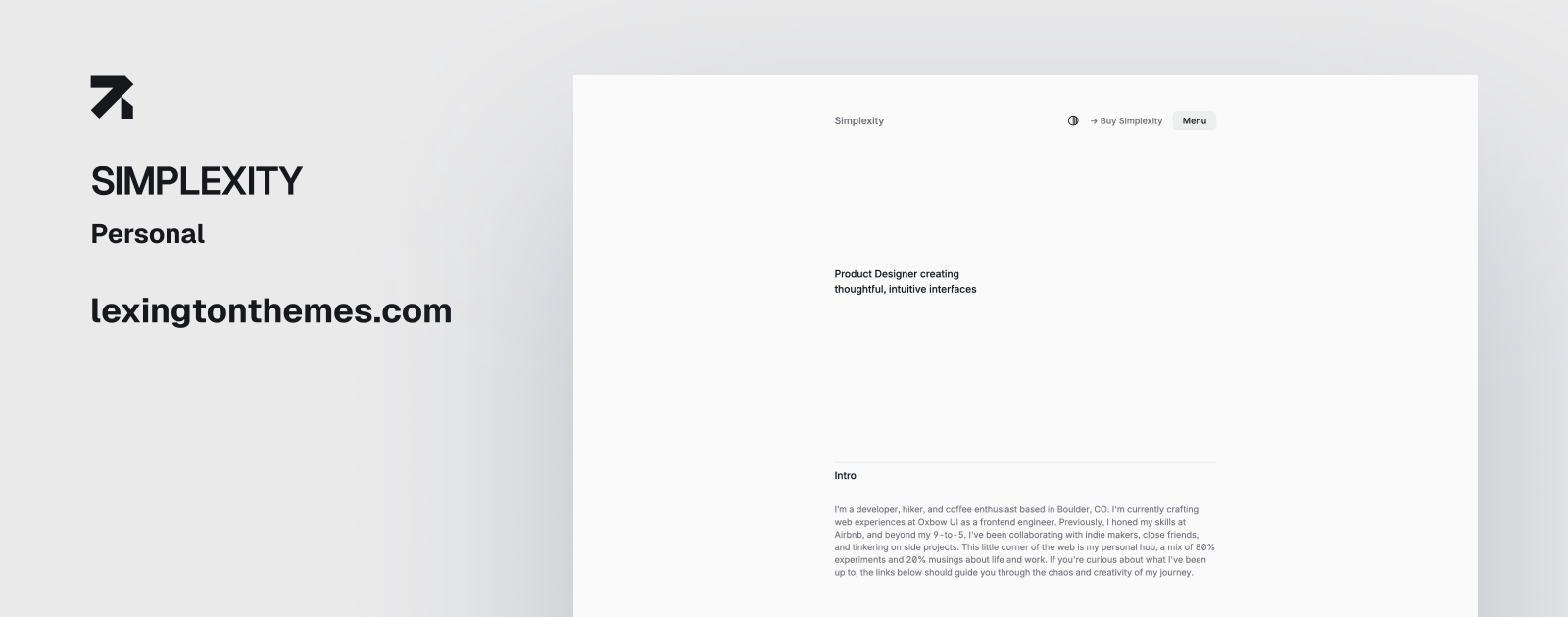 Simplexity website template main preview