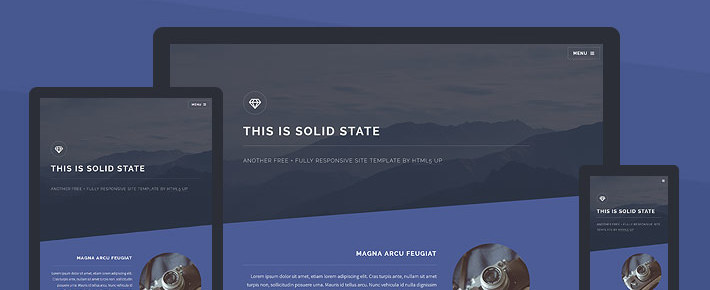 Preview of Solid State responsive website template.