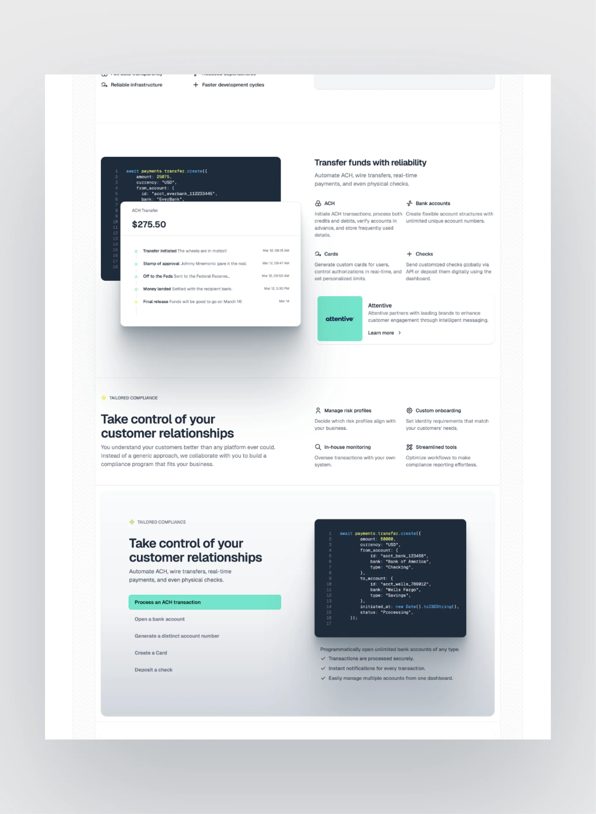 Spazio Bianco features page mockup