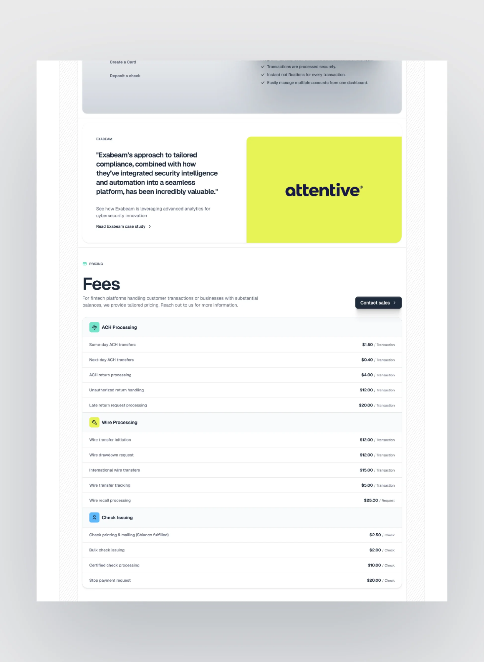 Spazio Bianco contact page design