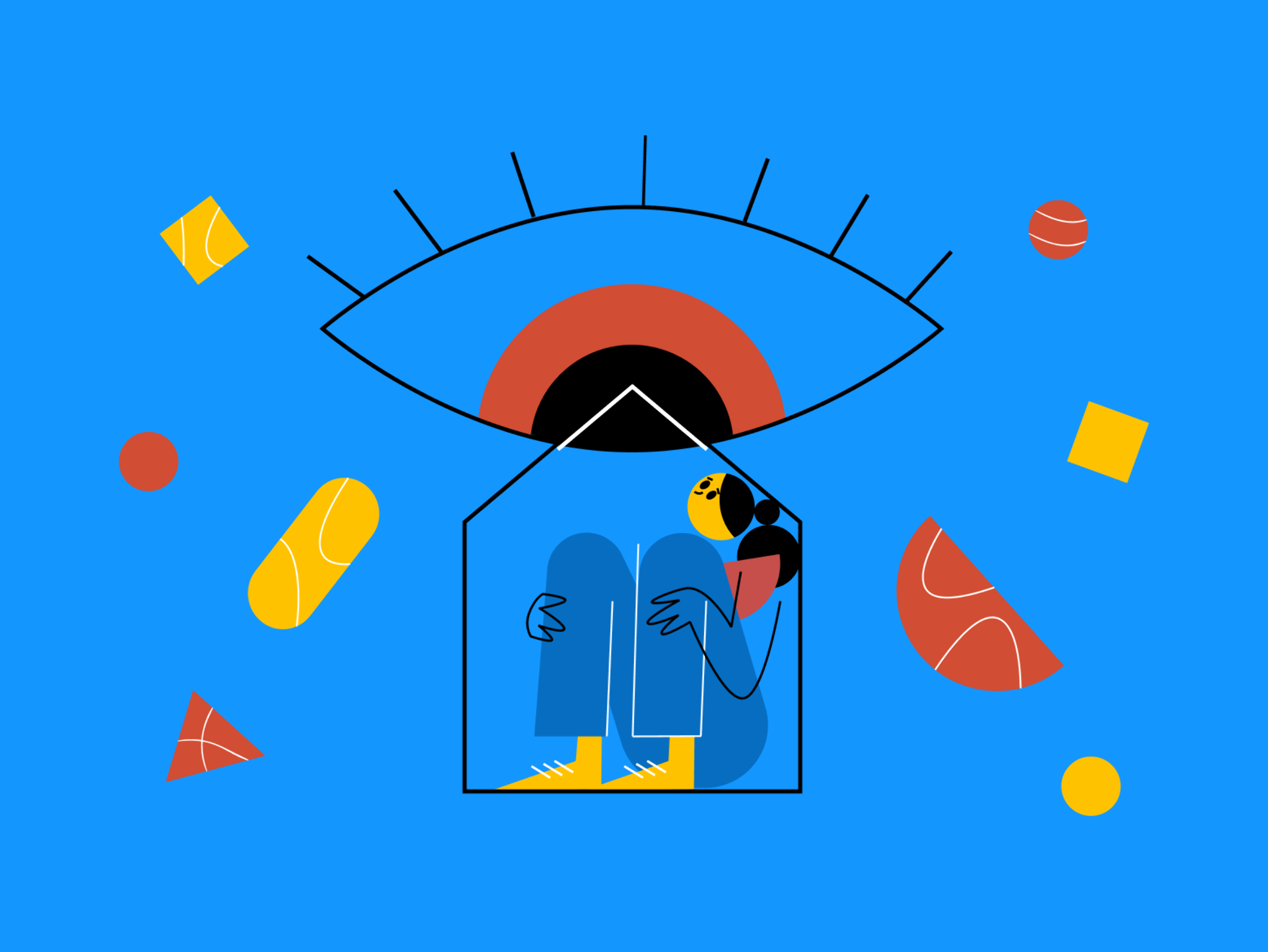 Illustration set showcasing IT-themed stories