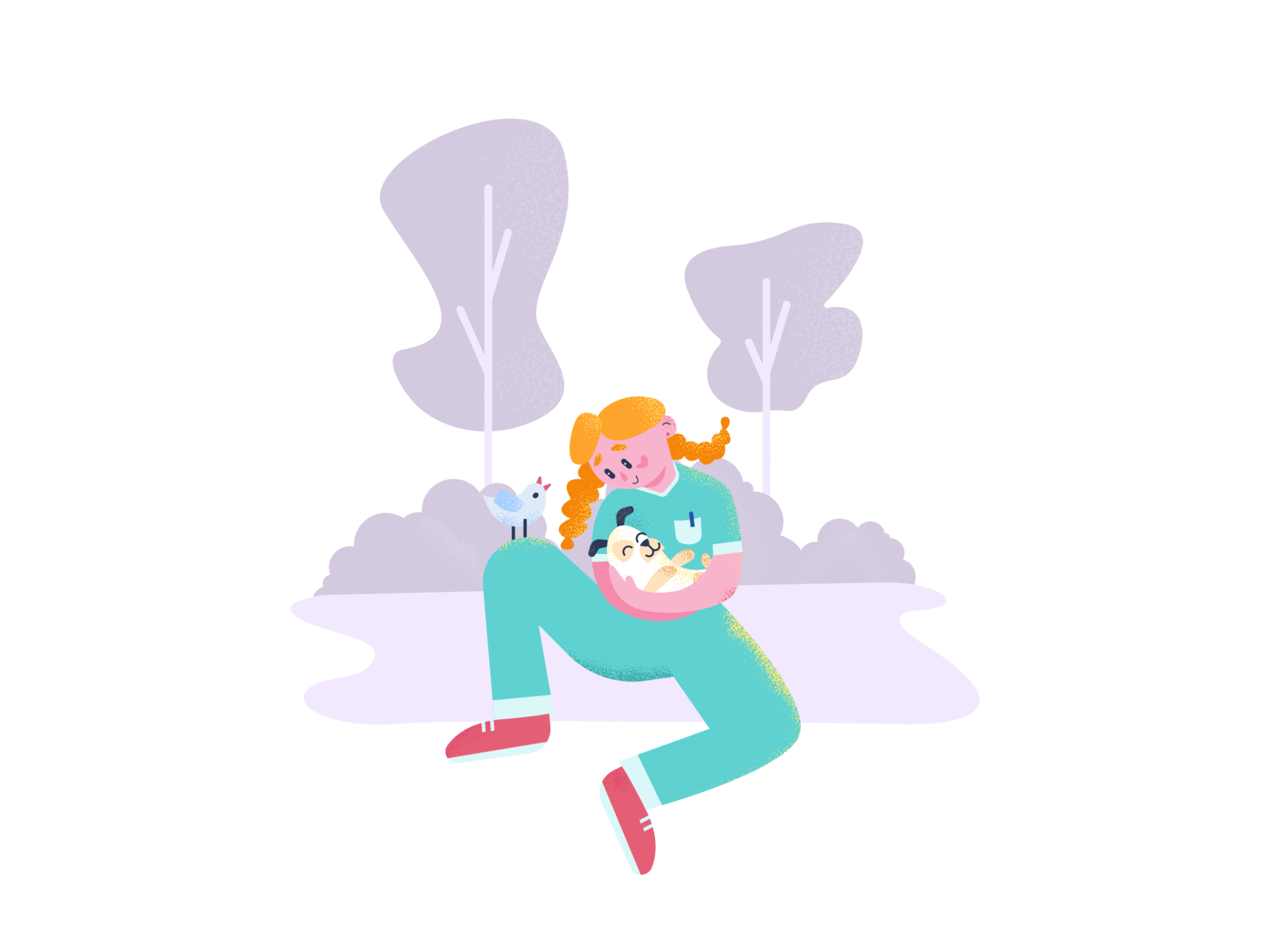 Vector illustration of a sunny landscape