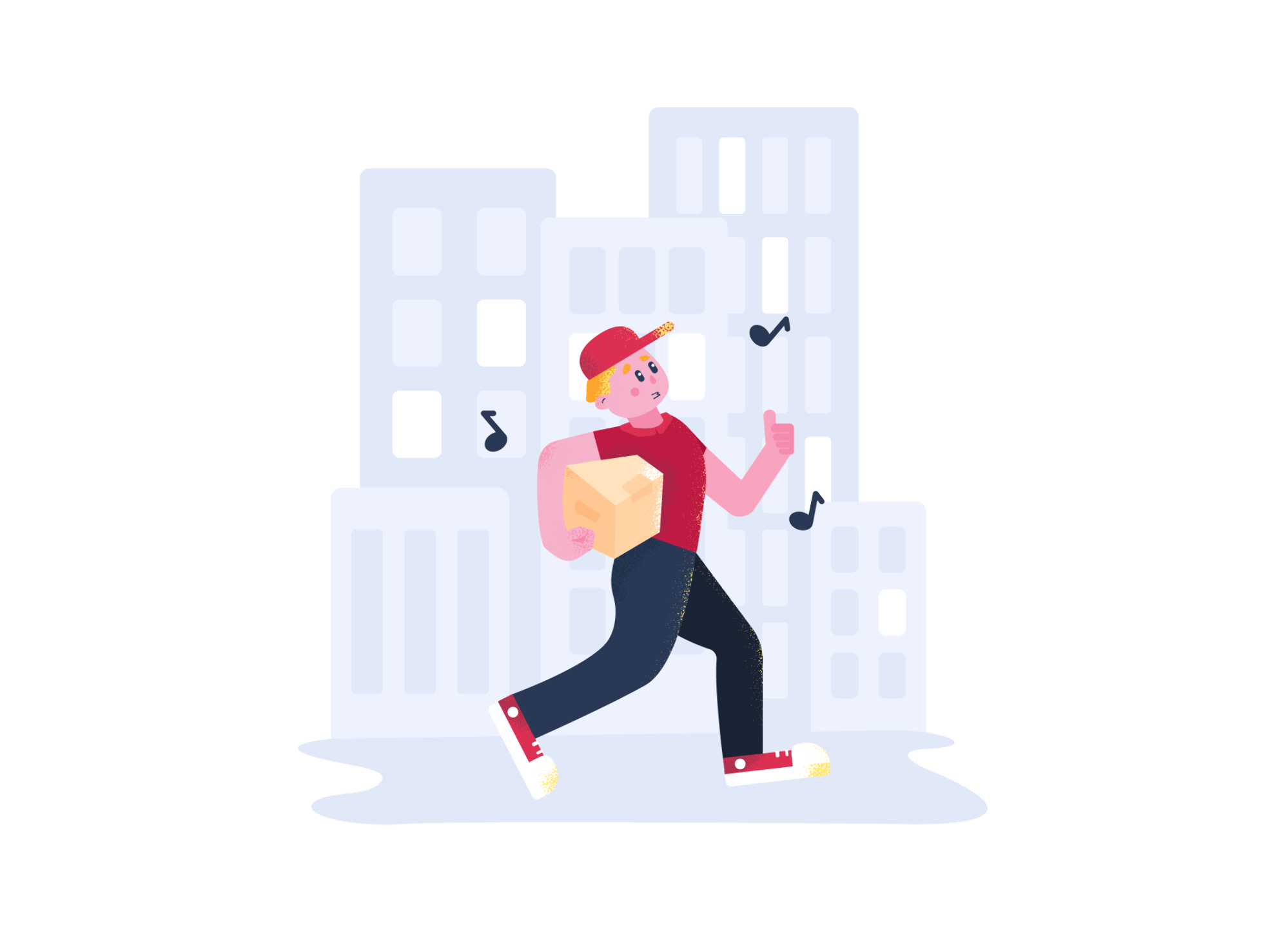 Playful vector character enjoying sunshine