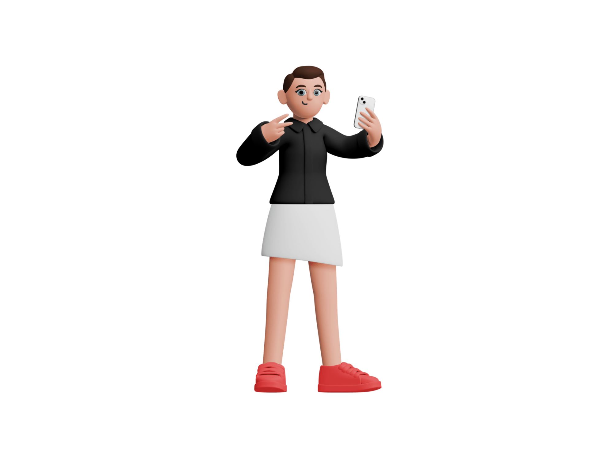 Userpic style 3D character with friendly expression