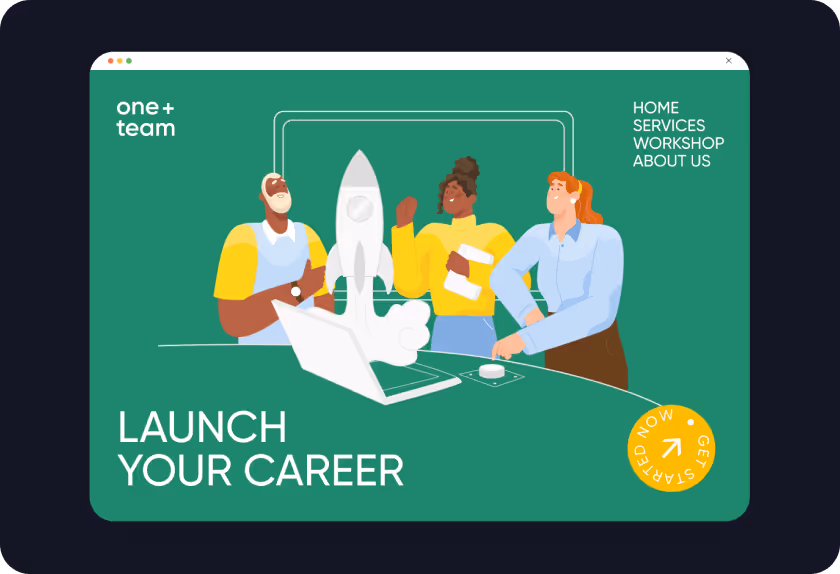 Illustration of a team celebrating a project success.