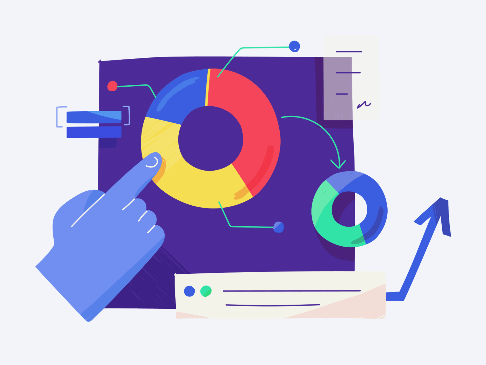 Flat vector illustration related to business processes.