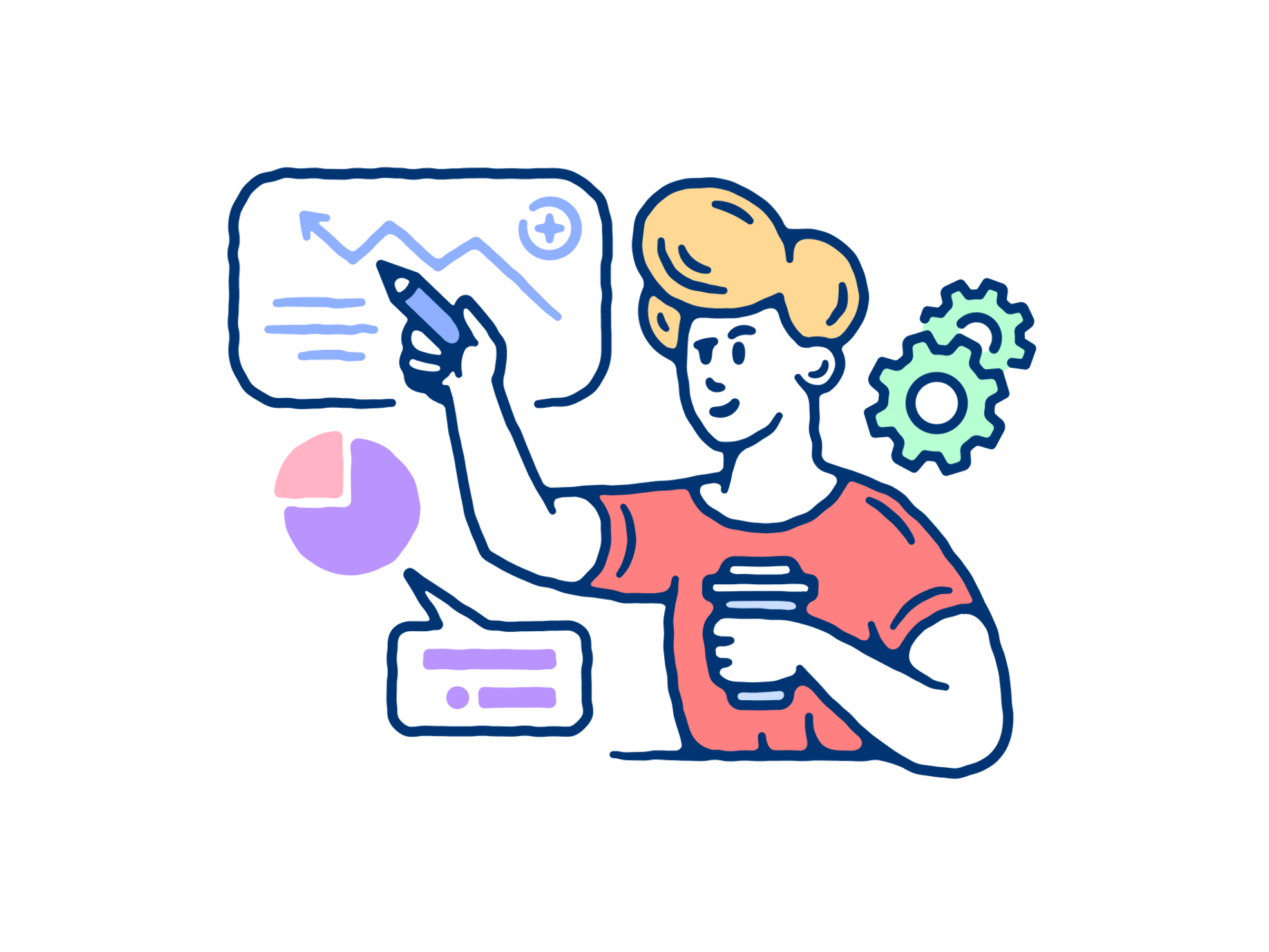 Vector illustration of a tech meeting