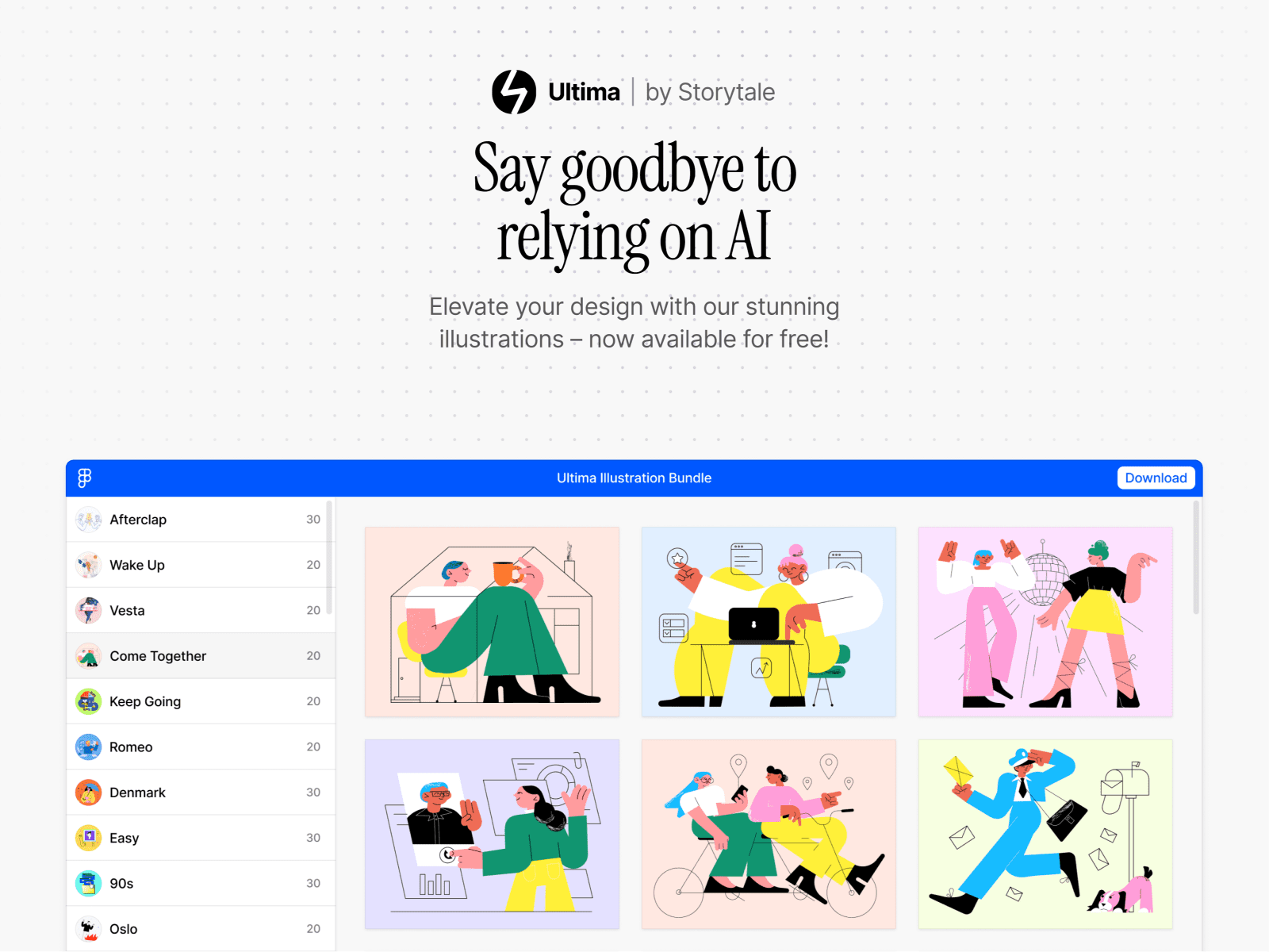 Colorful themed illustrations showcasing various styles