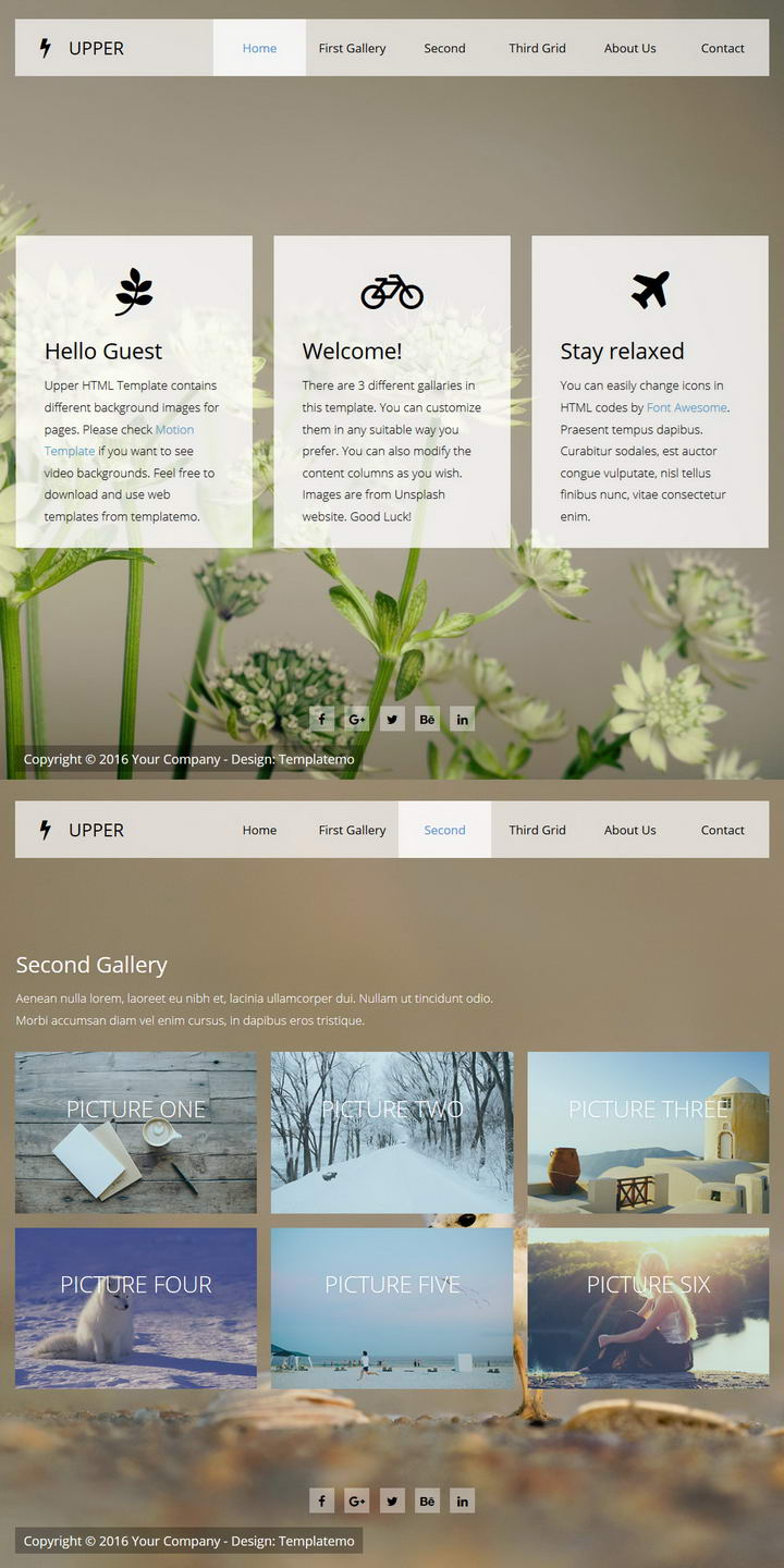 Upper Template Hero slider with sliding background images