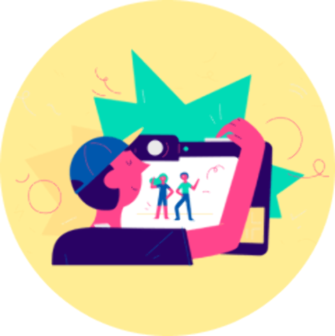 Warm illustration depicting a caring community