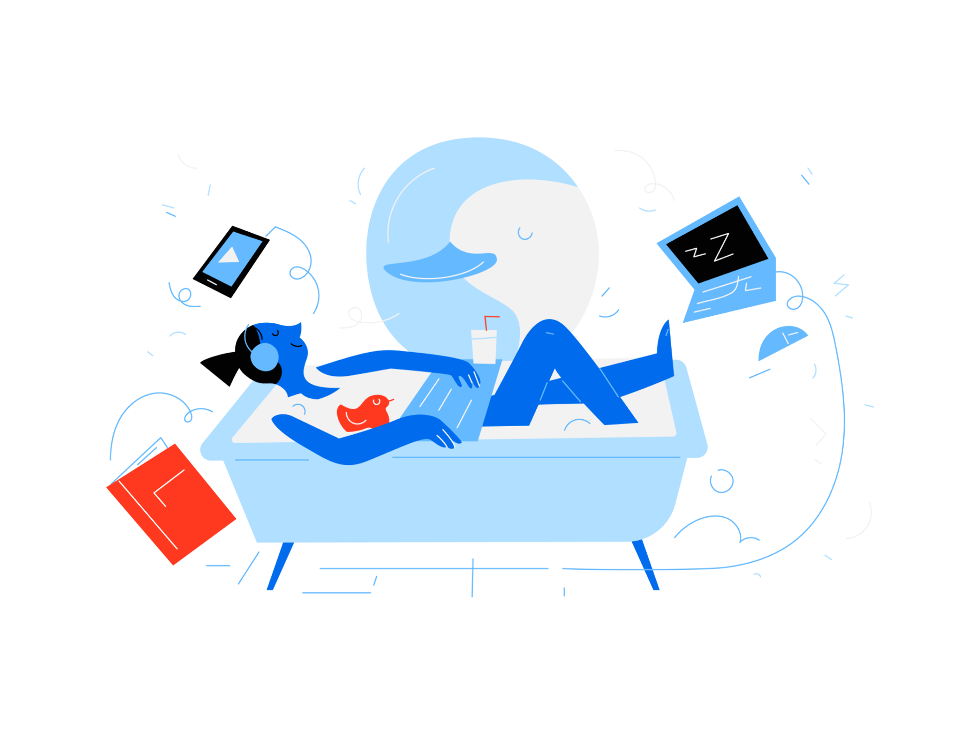Joyful flat illustration for marketing materials