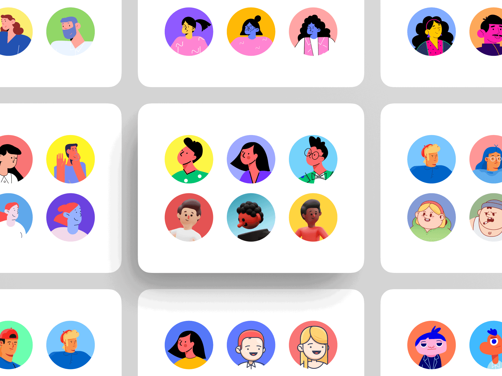 Square user avatars designed for various applications.