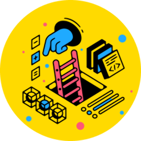 Graphic of a designer sketching on paper