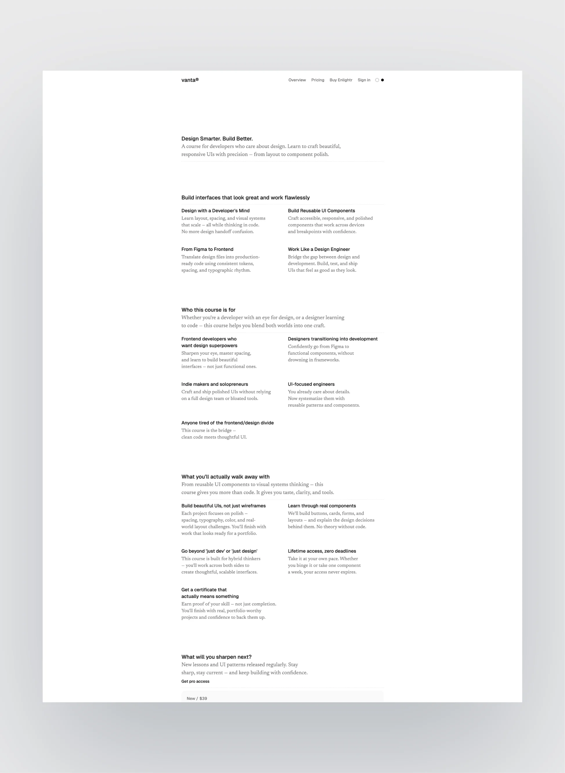 Vanta template dark mode layout