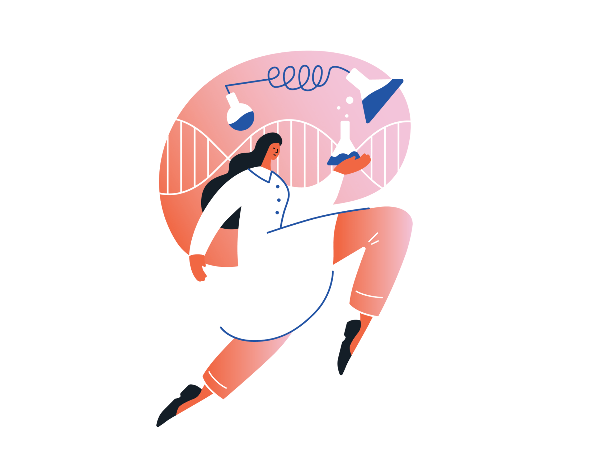 Flat illustration depicting online education