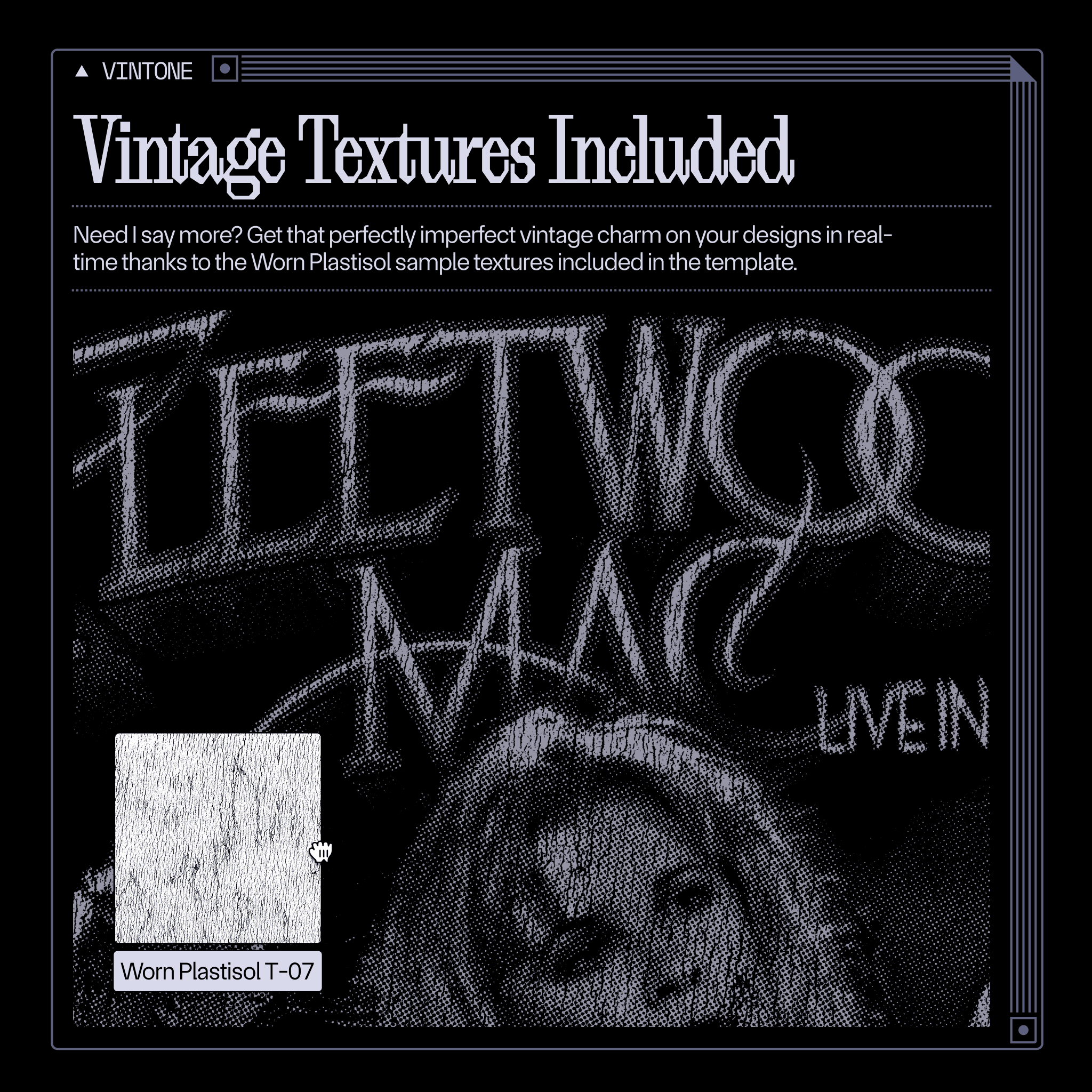 Authentic vintage textures from Worn Plastisol Kit
