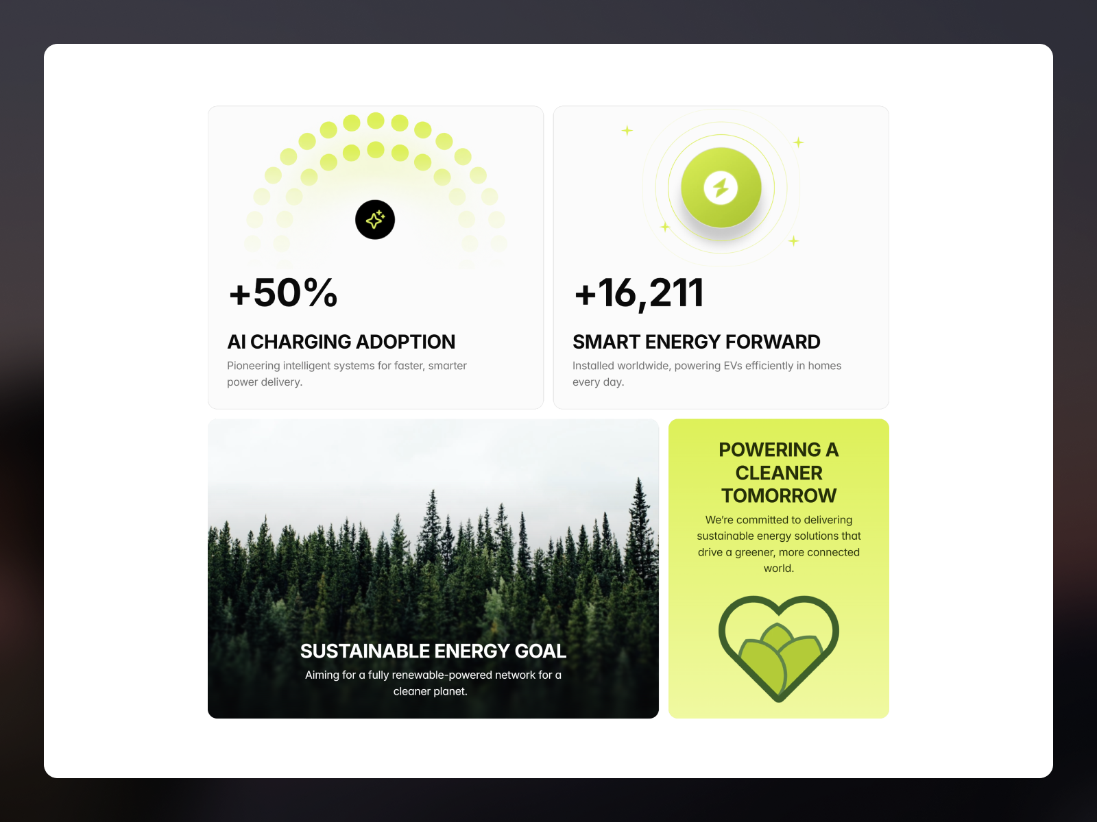 Product showcase layout in Volthaus template