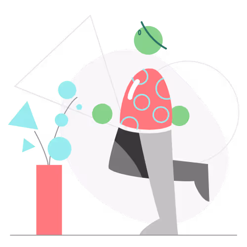 Colorful watermelon illustration showing abstract characters