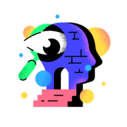 Colorful illustration depicting mental health themes