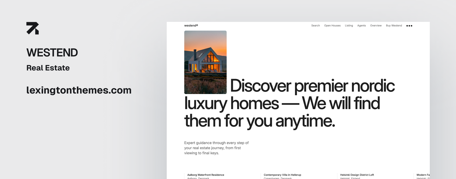 Preview of Westend real estate template layout
