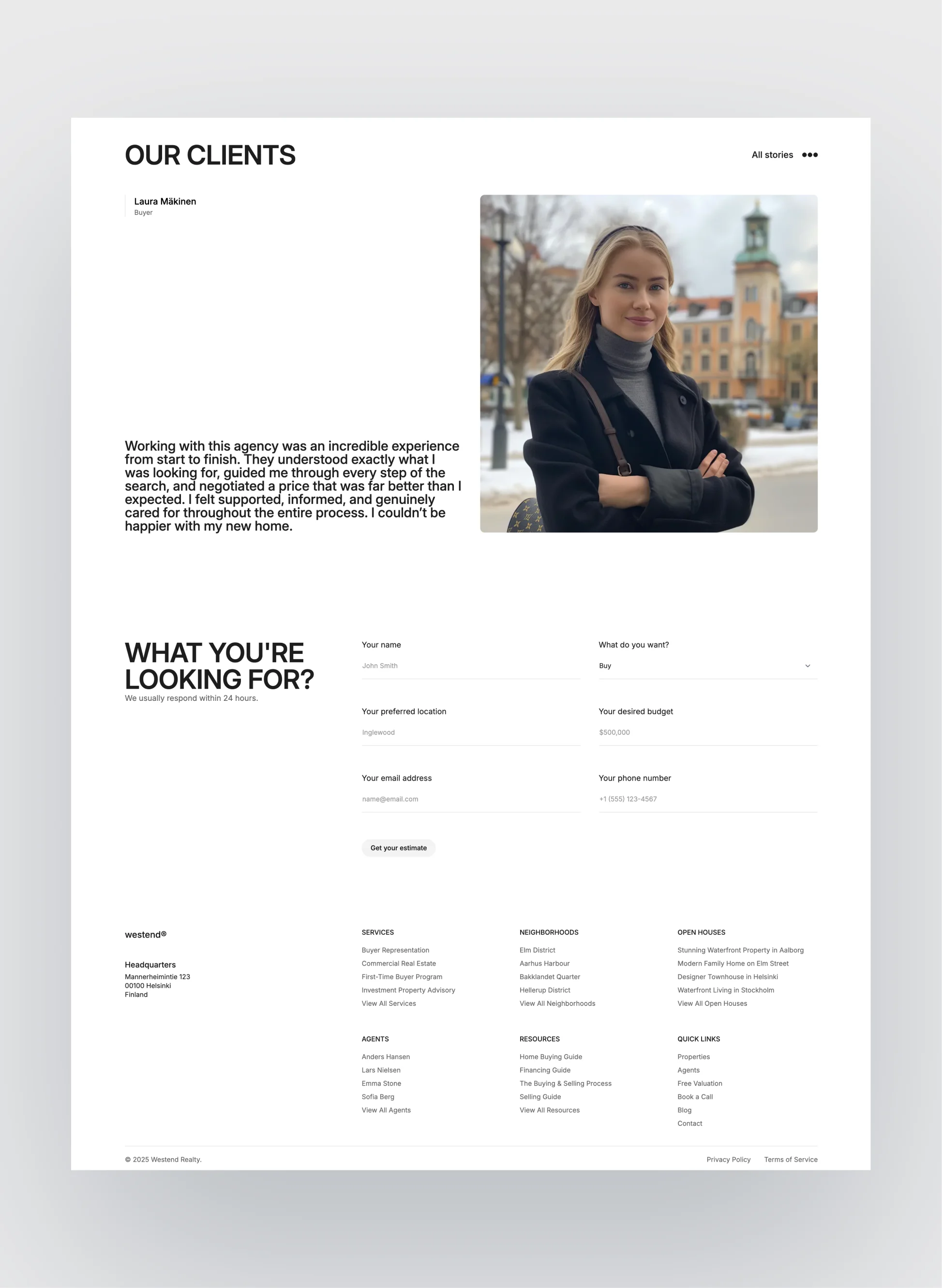 Westend responsive design on mobile devices