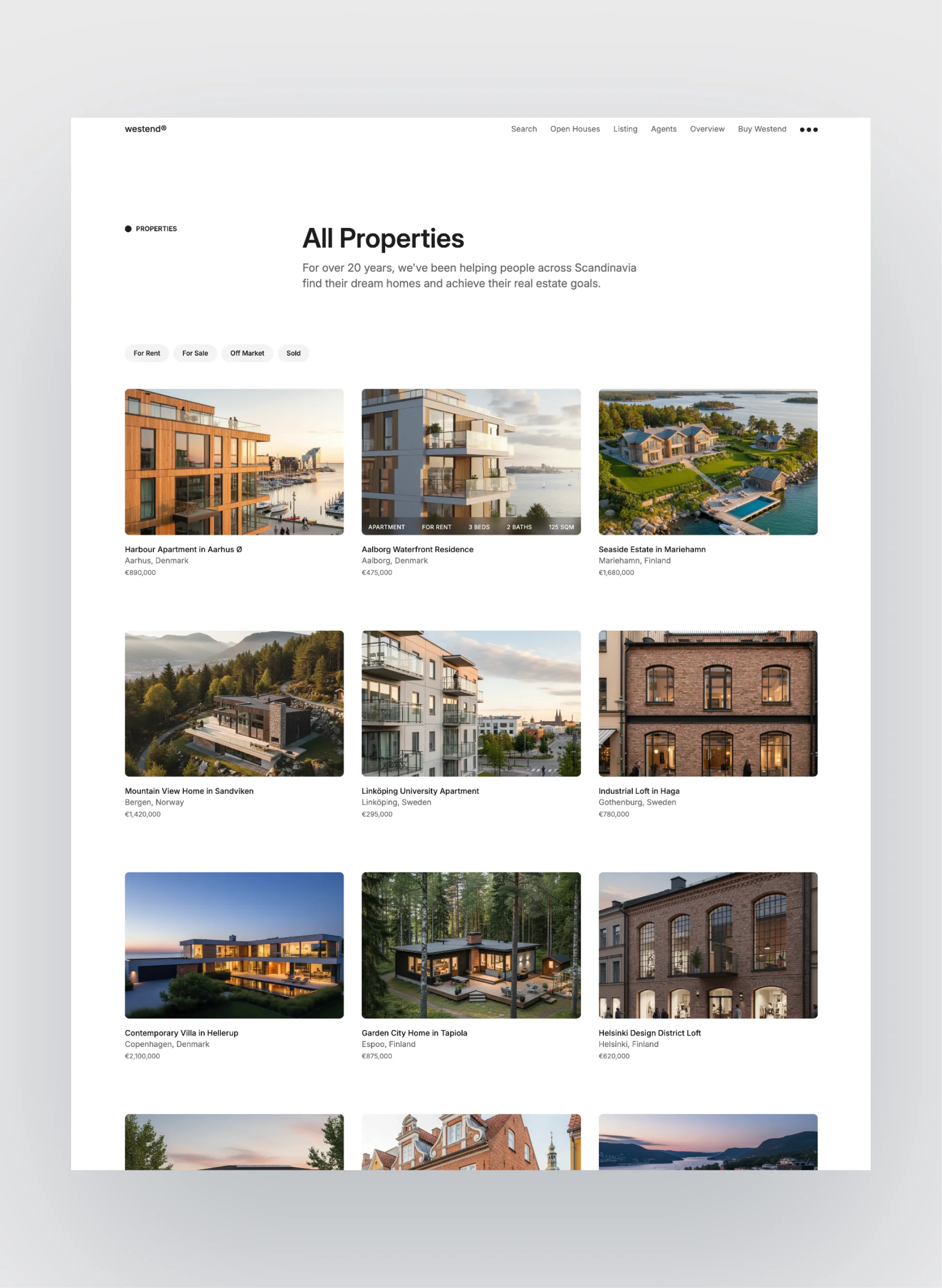 Westend footer layout design