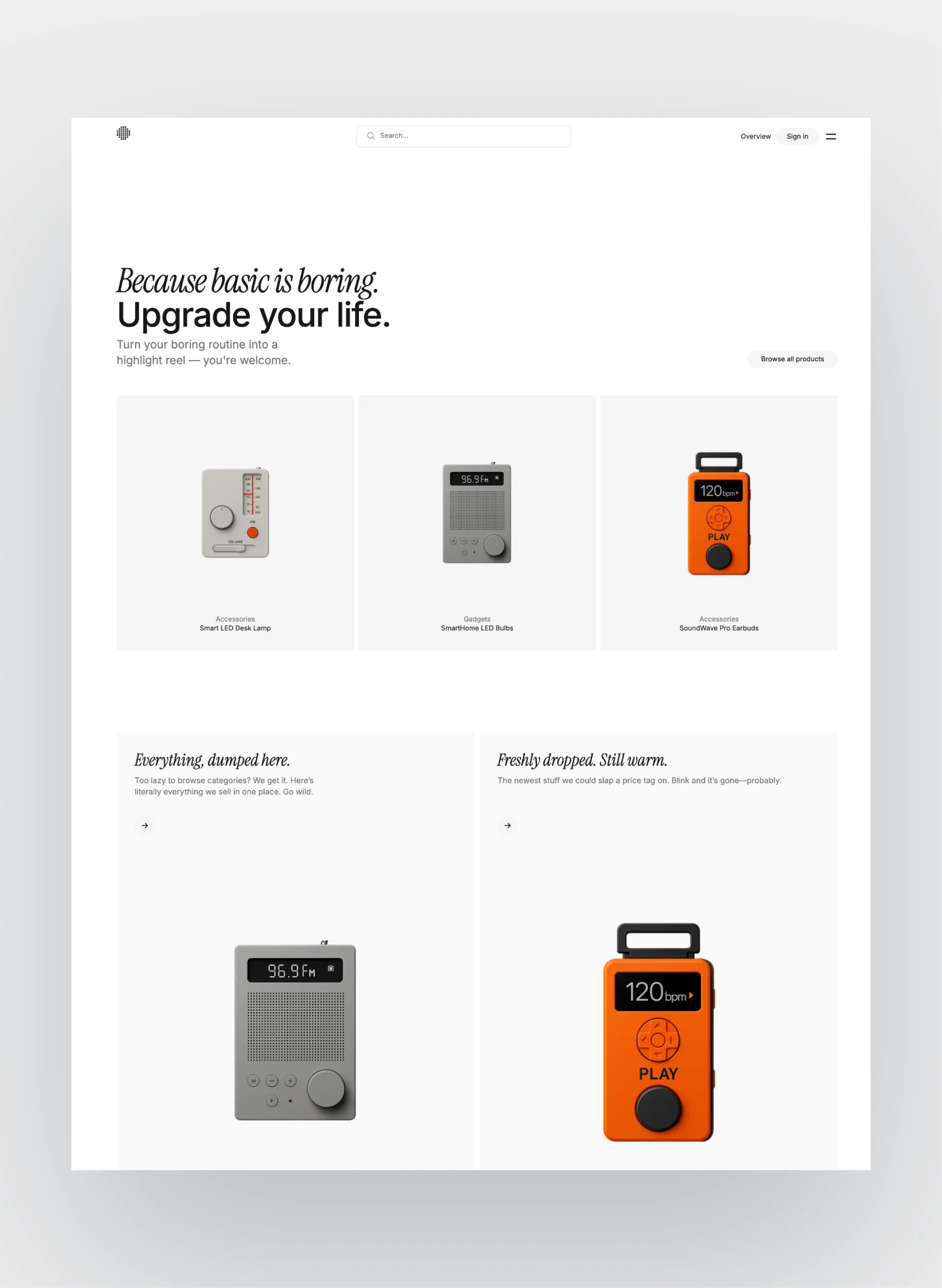 Product grid layout from Williamsburg template