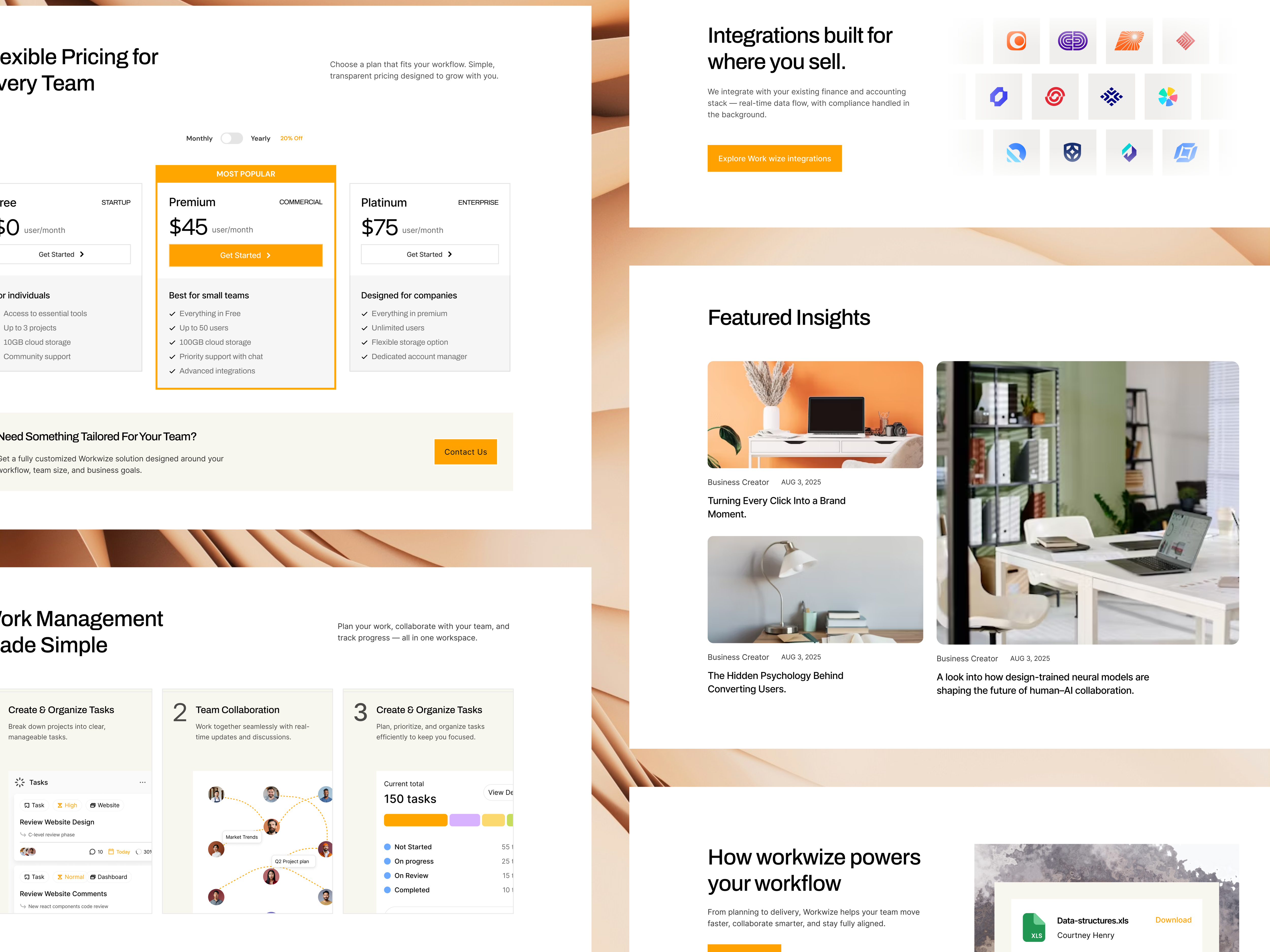About page of the Workwize project management template